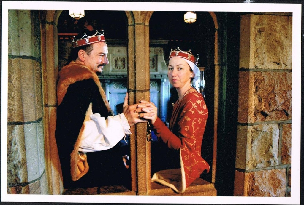 Alessandro von Florenz and Isobel le Bretoun, fourth Baron and Baroness of Politarchopolis. This photo is of them visiting Southron Gaard, courtesy of Alessandro.